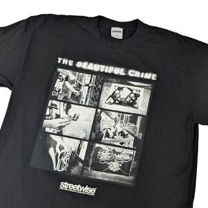 Streetwise The Beautiful Crime T-Shirt Mens 2X Black Graffiti Art Graphic Tee